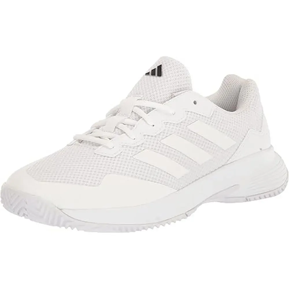 NWT adidas Men's Gamecourt 2.0 Tennis Sneaker, White/Matte Silver-Size 14